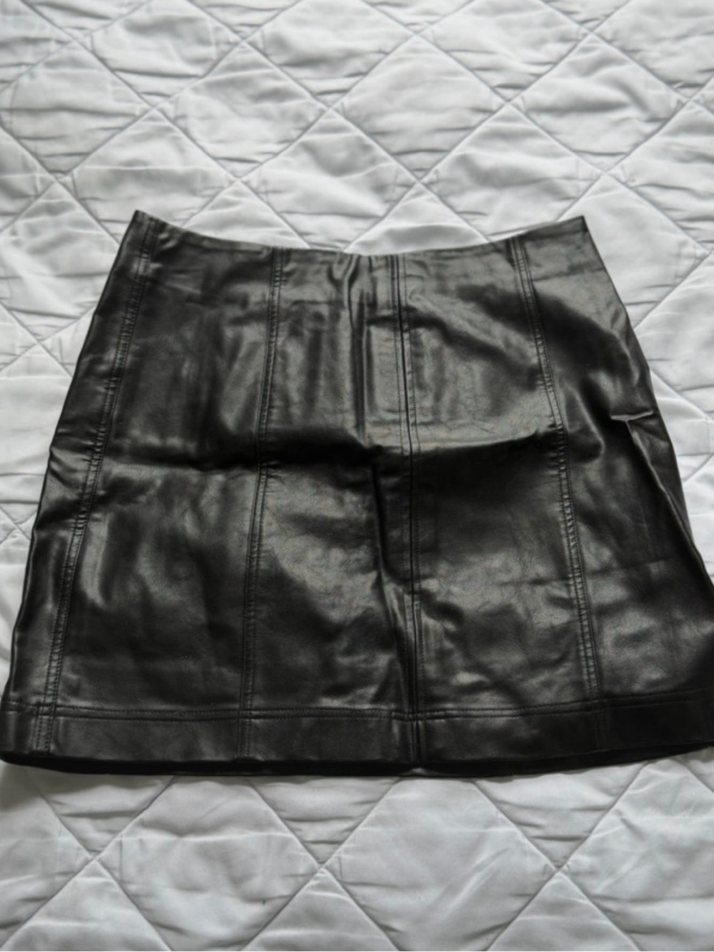 She + Sky Black Faux Leather Mini Skirt